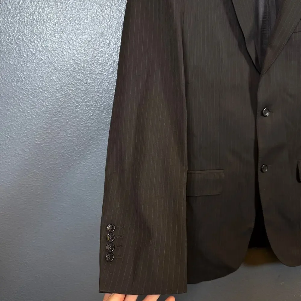 Pronto Uomo 39 long/33 waist grey suit jacket with pants 32/33 wool blazer 2 dot